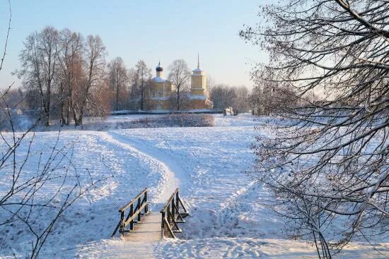 Пушкинские горы зимой фото Собака Сельма знакомится с выдрой - Picture of Mikhaylovskoye Museum Reserve A. 