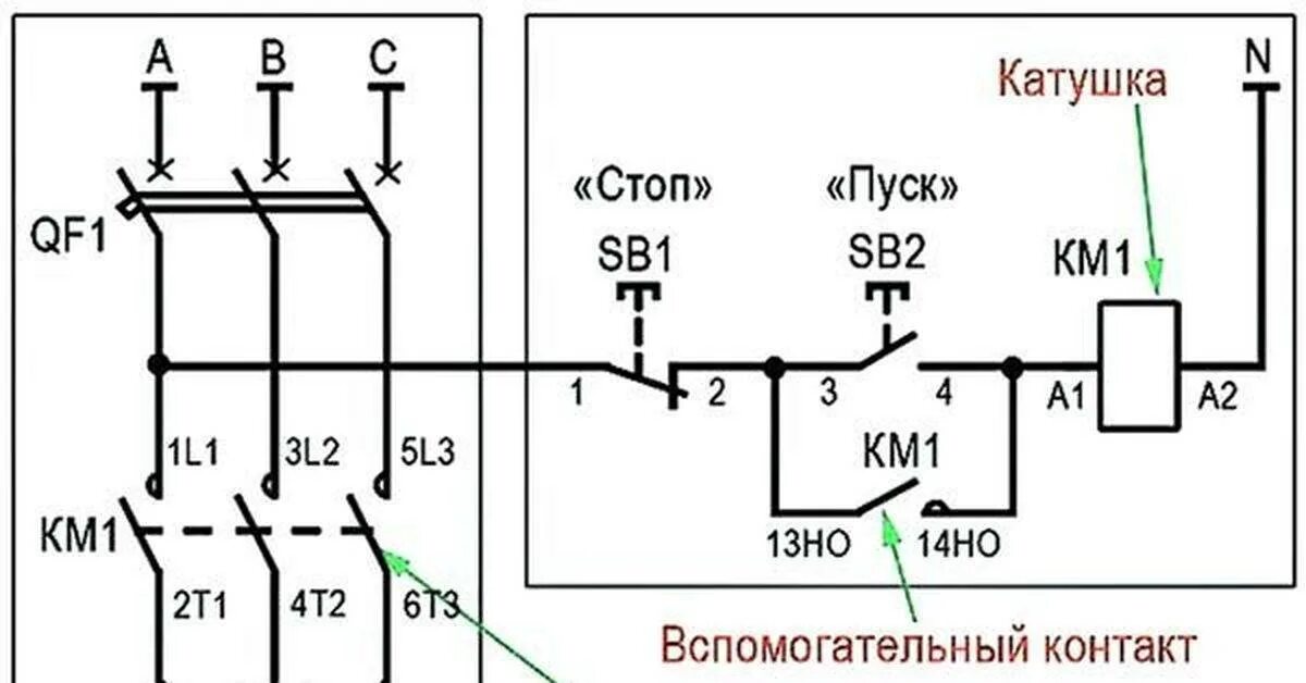 Пускатель электромагнитный 220в трехфазный схема подключения Подключение кнопки пуск стоп - CormanStroy.ru