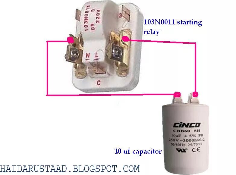 Пусковое реле 103n0021 схема подключения refrigerator relay and capacitor