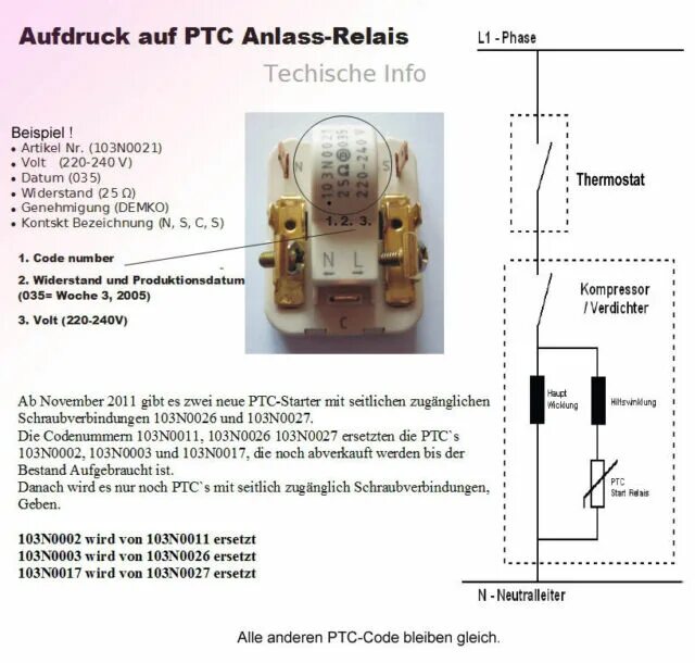 Пусковое реле для холодильника 103n0021 подключение 103n0021 схема подключения