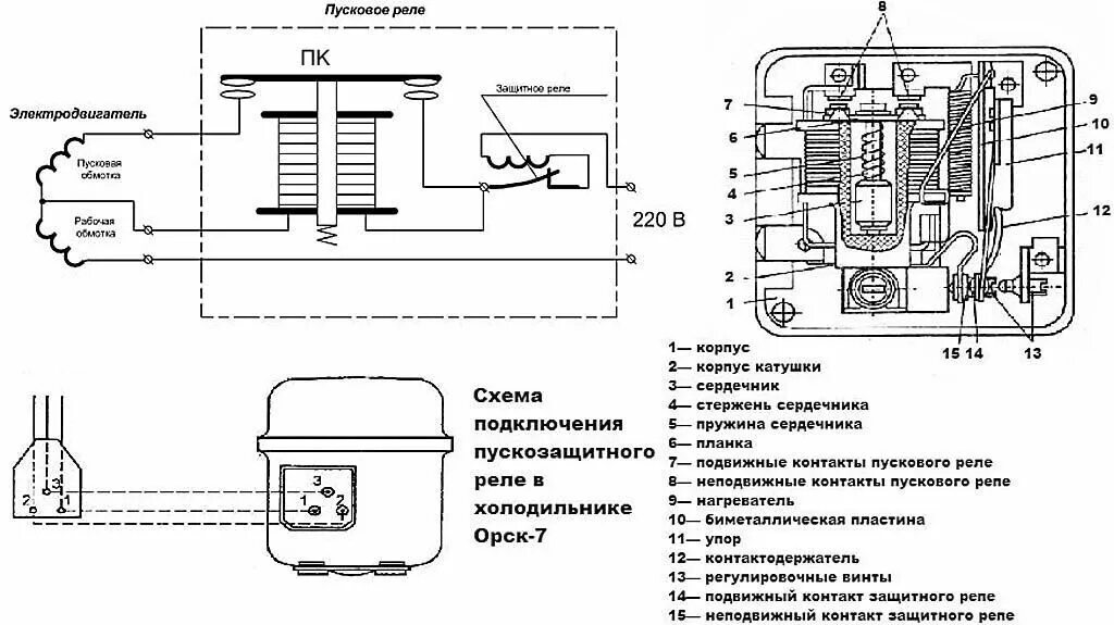 Пусковое реле qp2 15 dx схема подключения Пусковое реле для холодильника: частые поломки и способы ремонта пускозащитного 