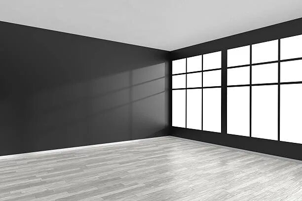 Пустая комната для фотошопа для интерьера Более 280 работ на тему "Empty Room With Black Parquet Floor White Walls And Win