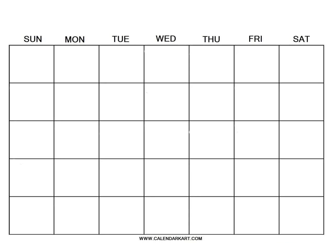 Пустой календарь на год Blank calendar sunday start template in jpg and fillable pdf format. This templa