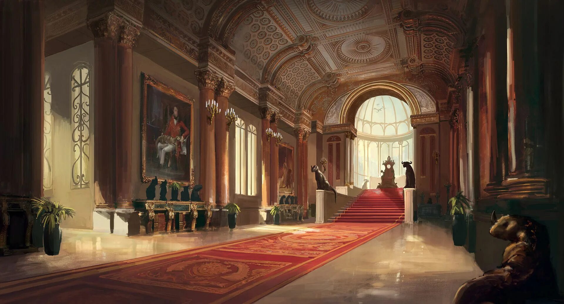 Пустой зал арт манеж фото ArtStation - throne room, Kean Wai Yuen Thronsaal, Futuristische stadt, Fantasie