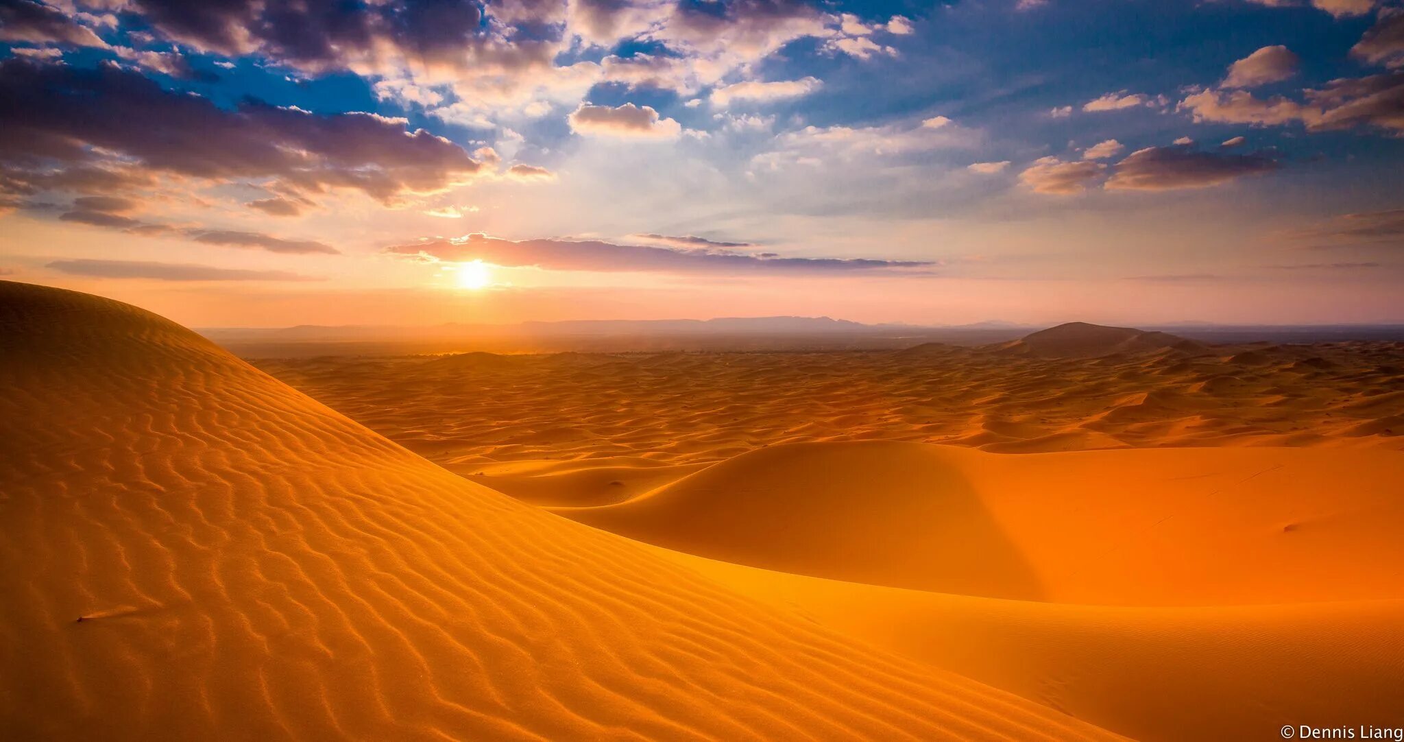 Пустыни мира фото Erg Chebbi Sahara Desert sunrise, Desert background, Sunset wallpaper