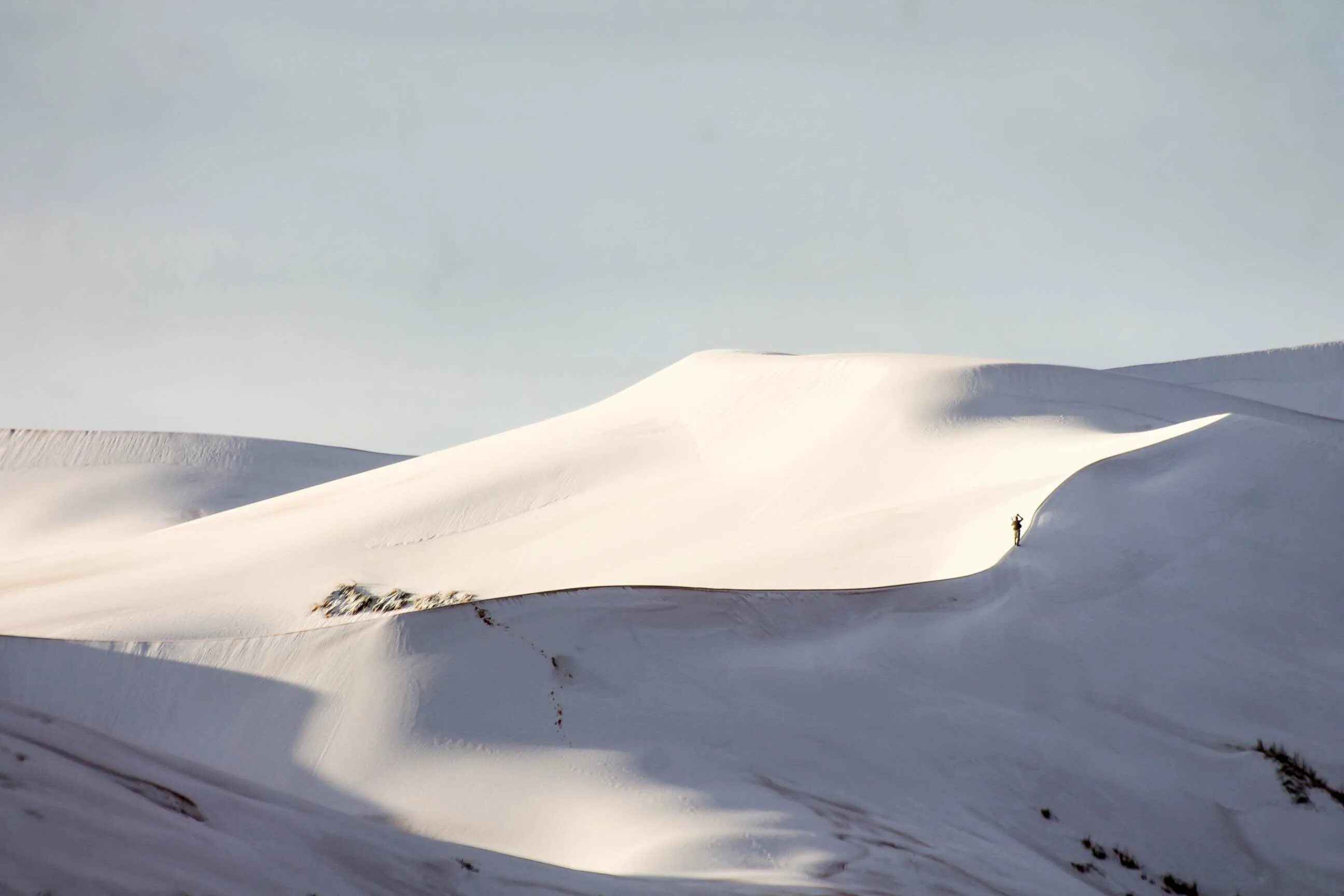 Пустыня зимой фото Rare snowfall hits the Sahara Desert - ABC News