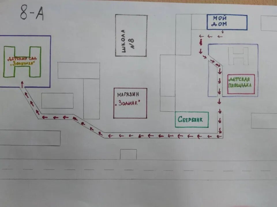 Путь от дома до школы схема нарисовать Картинки МАРШРУТ РЕБЕНКУ В ШКОЛУ