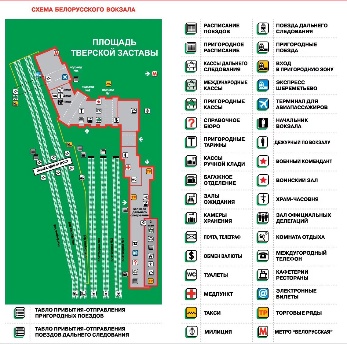 Пути на белорусском вокзале схема расположения 2024 Схема Белорусского вокзала в Москве