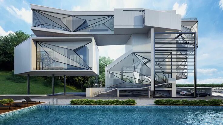 Пути современной архитектуры и дизайна urban office architecture designs geometric aviator's villa Architecture house, 