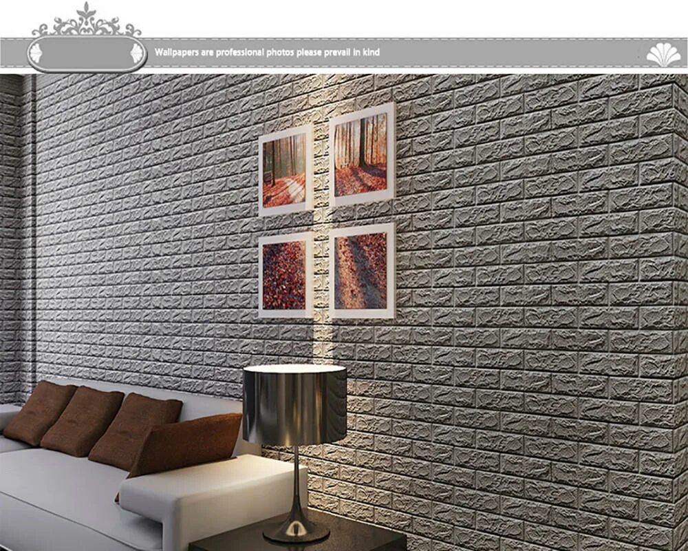 Пвх на стене в интерьере фото 3D Brick Wall Sticker Self-Adhesive Foam Wallpaper Panels Room Decal купить недо