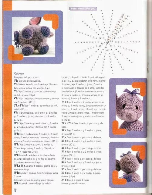 Пятачок амигуруми крючком схемы и описание Amigurumi com Receita e Grafico de Croche ideias, dicas, criatividade, decoração