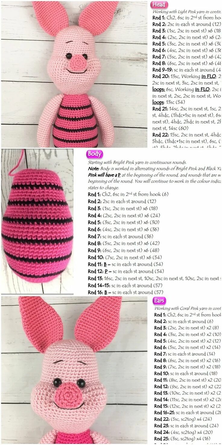 Пятачок амигуруми схема крючок Amigurumi Piglet Free Crochet Pattern, #Amigurumi #amigurumifreepatterns #amigur