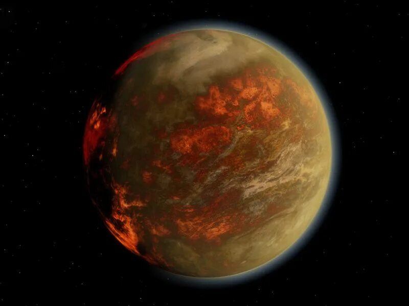 Пятая планета фото Gliese 876d. Due to its proximity to its parent star and its size, astronomers s