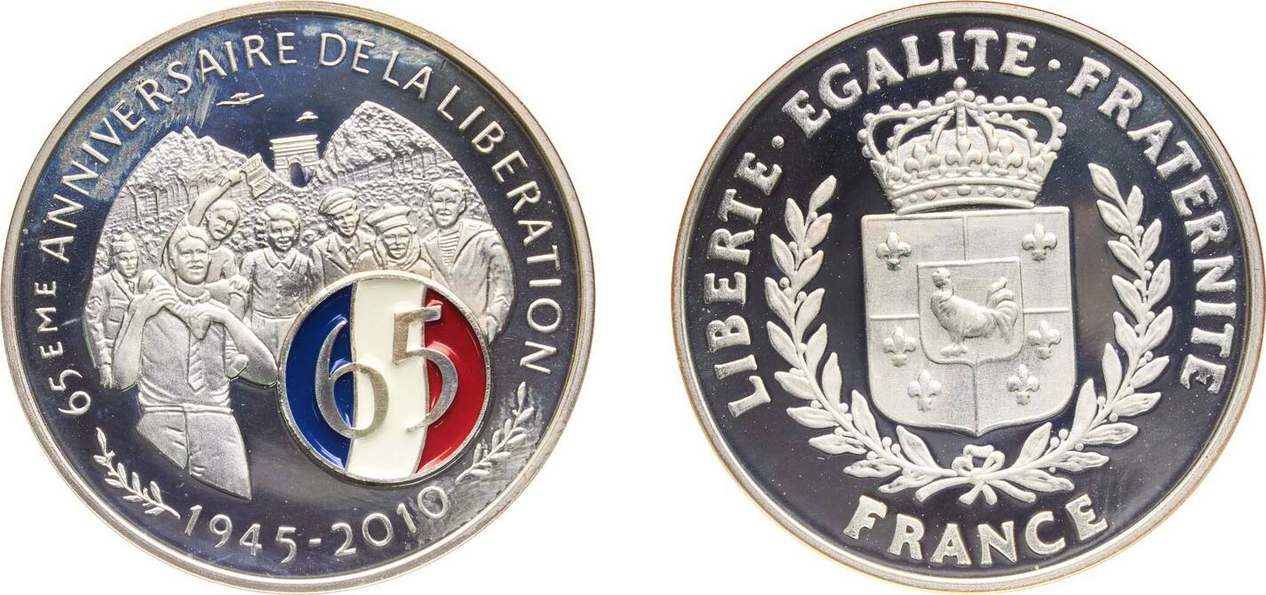 Пятая республика фото France Fifth Republic 2010 Token - Société Française des monnaies (65 eme annive