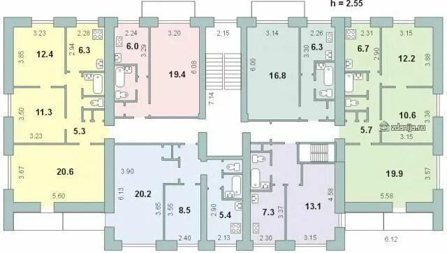 Пятиэтажки планировка квартир Типовой жилой дом серии 1P-447c-25 Дом, Планировки, Многоквартирный дом