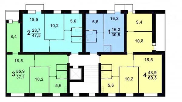 Пятиэтажки планировка квартир Типовой жилой дом серии 1-447С-48 планировки квартир, фото