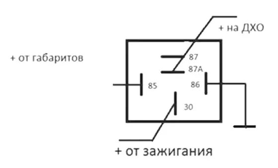 Пятиконтактное реле 12в для дхо схема подключения Что такое ДХО и как подключить дневные ходовые огни по ГОСТ - Водители автомобил