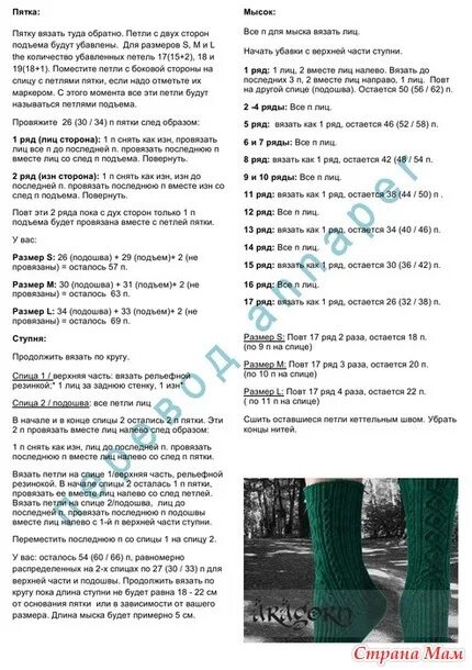 Пятка стронг спицами описание схема вязания Проект-игра по носочкам "12 месяцев". Март - Рукоделие и творчество с Солнечной)