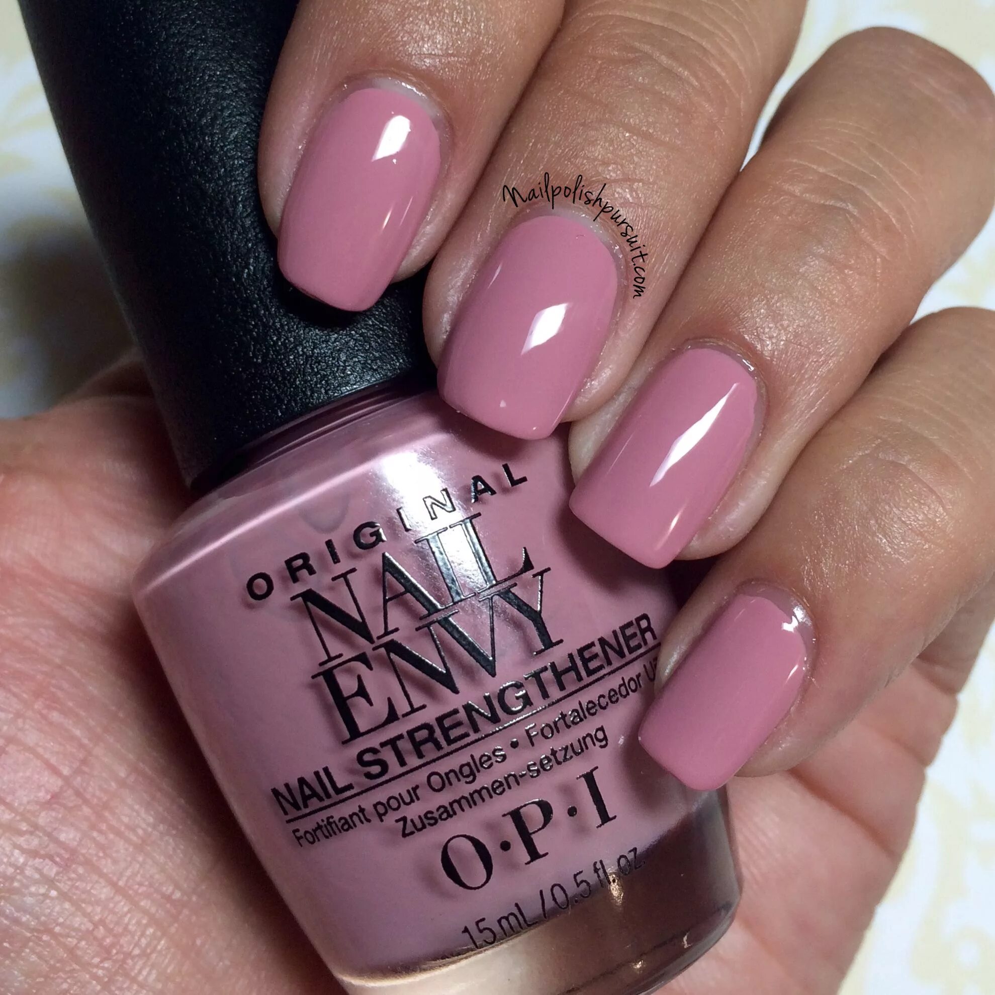 Пыльная роза маникюр на короткие OPI Nail Envy Strength in Color Collection: Hawaiian Orchid - The Polished Pursu