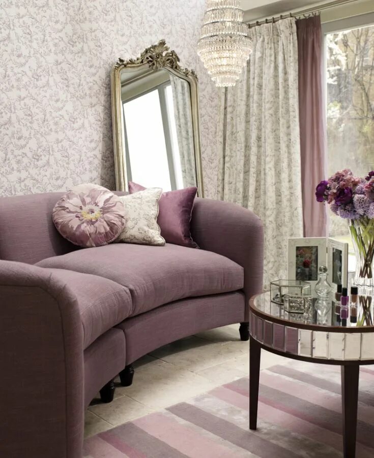 Пыльная роза в интерьере гостиной Search Laura Ashley Purple living room, Purple wallpaper bedroom, Lilac living r