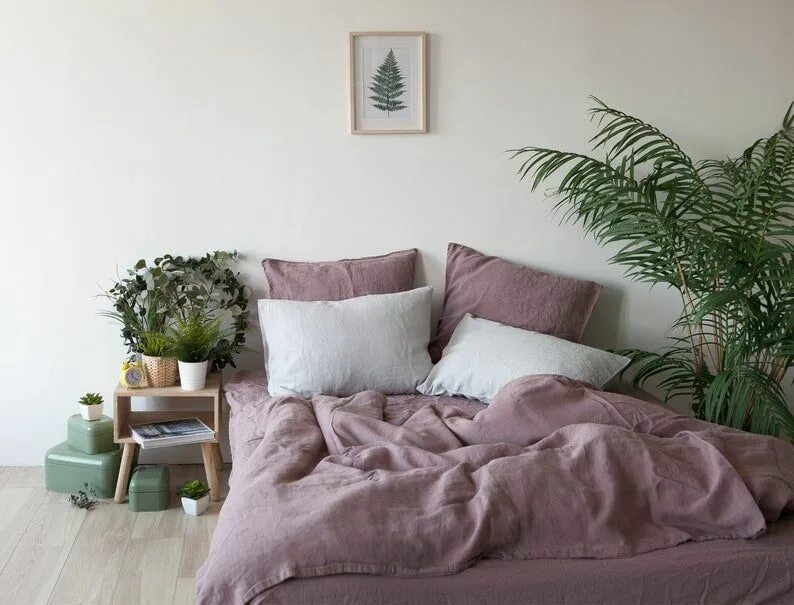 Пыльная роза в интерьере спальни Linen Duvet Cover in Dusty Rose pink / Stonewashed Linen Etsy Bed linen design, 