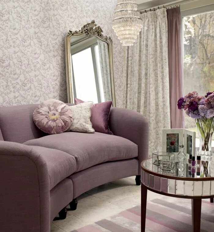 Пыльно розовый цвет в интерьере Архивная коллекция Laura Ashley ) ◾ Фото ◾ Идеи ◾ Дизайн Фиолетовые гостиные, Пр