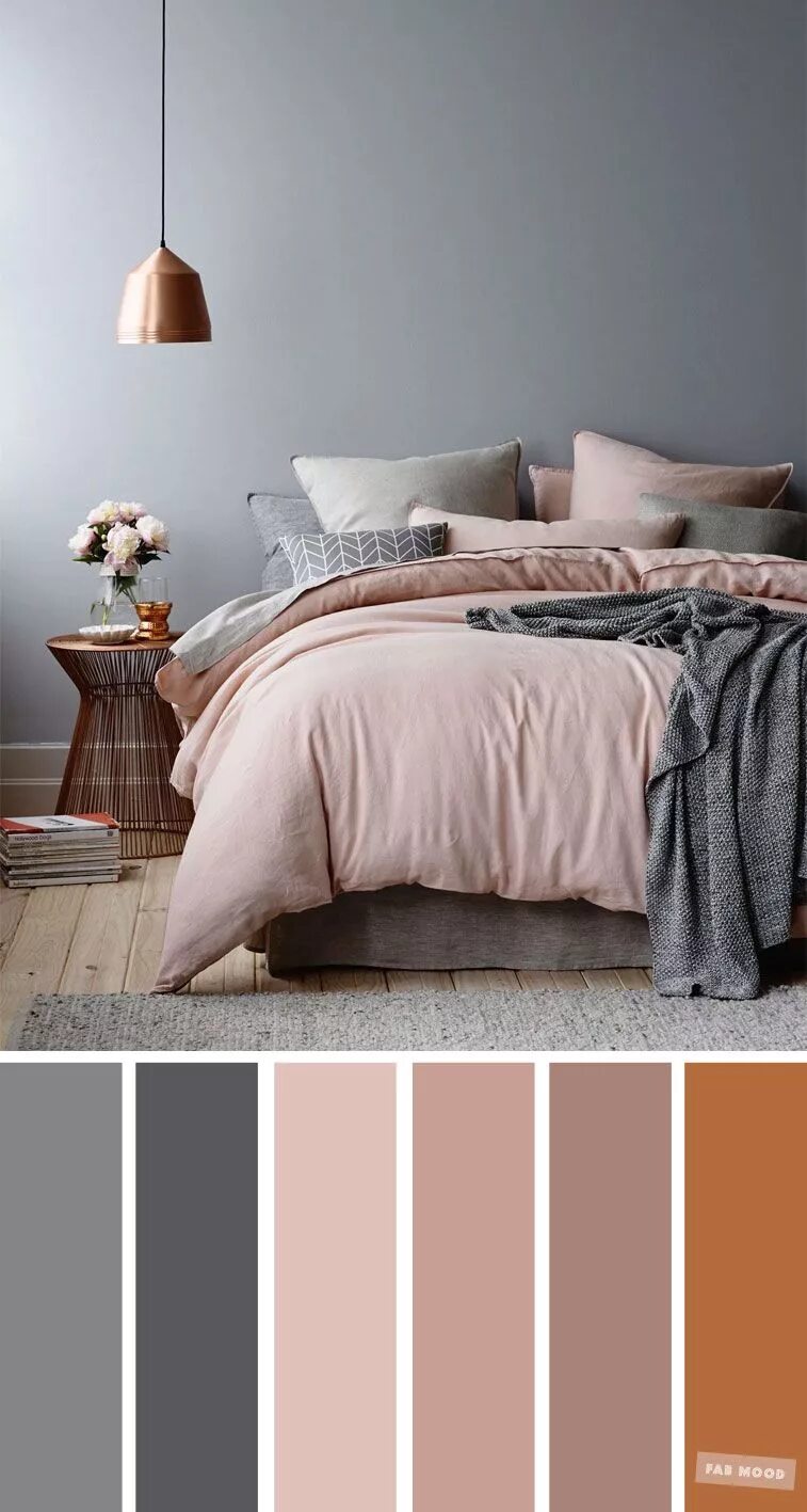 Пыльно розовый цвет в интерьере сочетание Copper, Grey and Mauve Color Scheme for Bedroom Beautiful bedroom colors, Bedroo