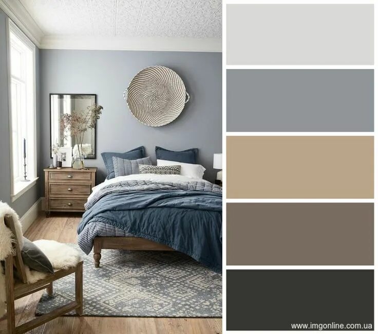 Пыльные цвета в интерьере Hygge color palette. Цветовая палитра в стиле хюгге для спальни. #hygge #palette