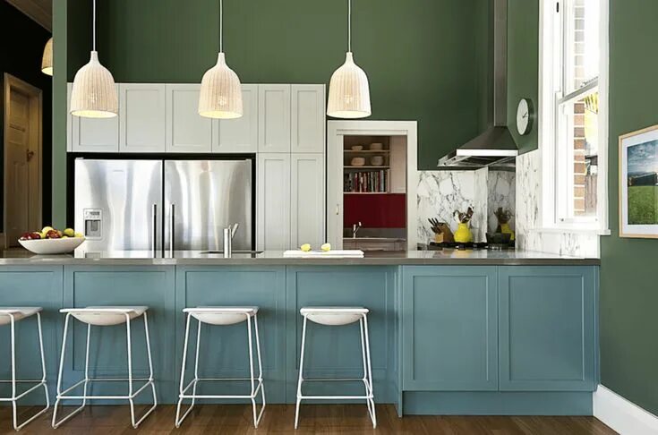 Пыльные цвета в интерьере кухни 20+ Blue Green Kitchen Cabinets - Unique Kitchen Backsplash Ideas Check more at 