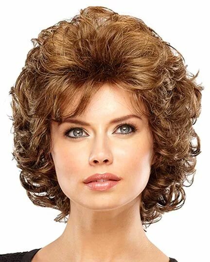 Пышные прически на средние волосы для женщин Jon Renau Wigs Sapphire Large Cheap human hair wigs, Wig hairstyles, Short curly