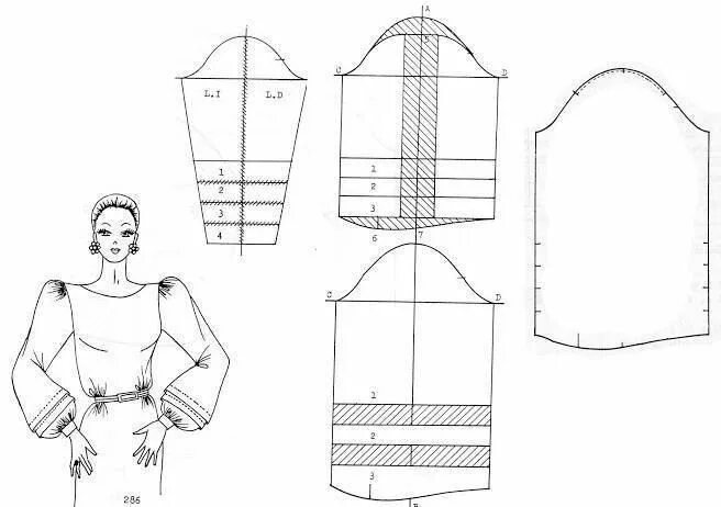 Пышный длинный рукав выкройка Онлайн-школа дизайна одежды Ольги Капустиной Выкройки, Рукава, Шитье