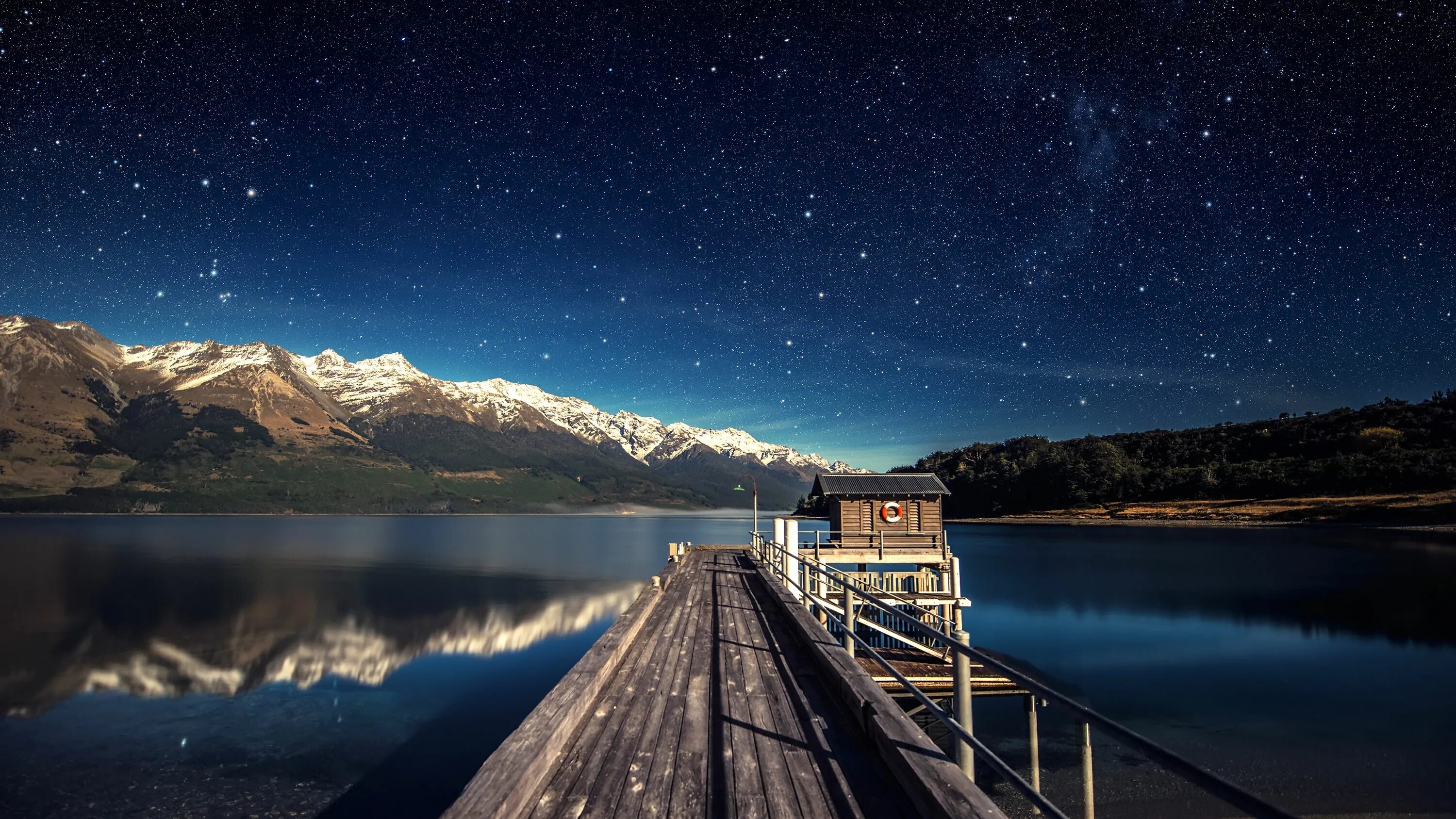 Р обой на фото #stars, #blue, #landscapes, #reflections Wallpaper No. 4039 - wallhaven.cc 4k ba