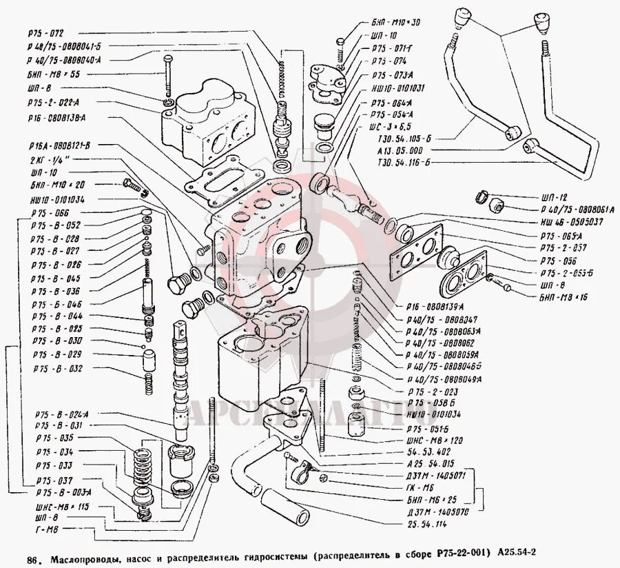 Р75 3 022б гидрораспределитель схема подключения Перейти на страницу с картинкой