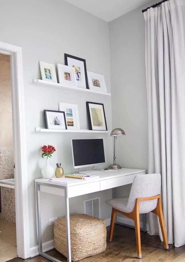 Рабочая зона в спальне фото Idea-6 (Awesome Small Bedroom Desk Ideas) Small bedroom desk, Home office design