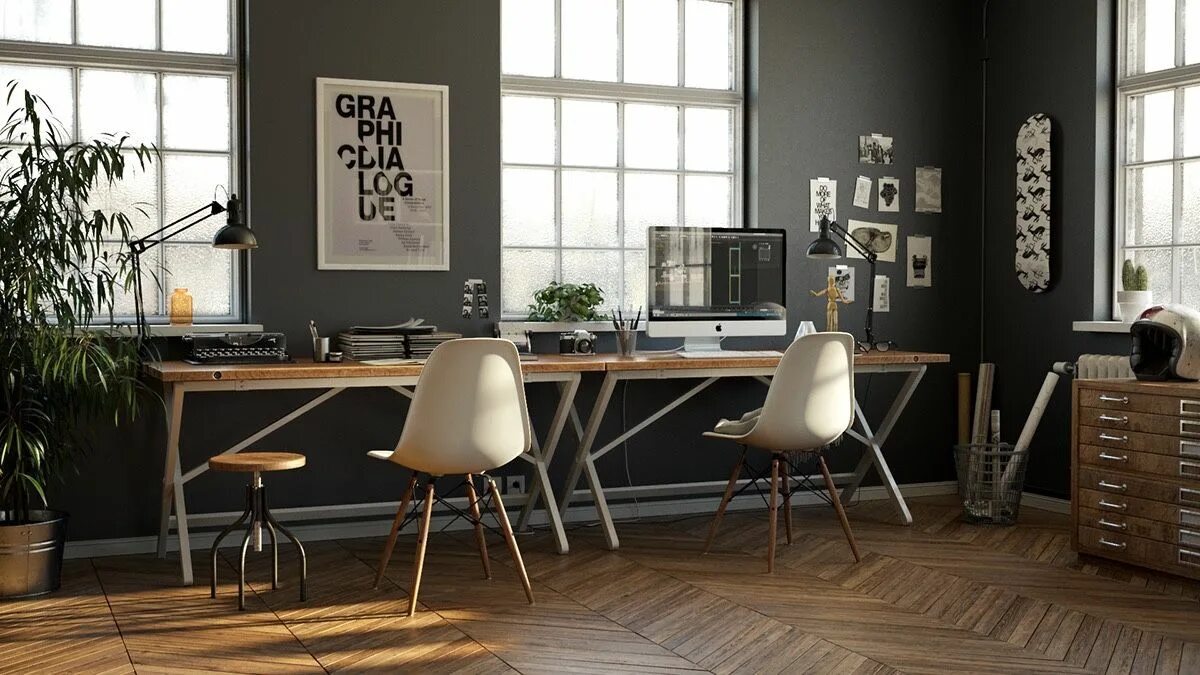 Рабочее место дизайнера интерьера 26 Stunning Scandinavian Workspaces Industrial home offices, Industrial interior