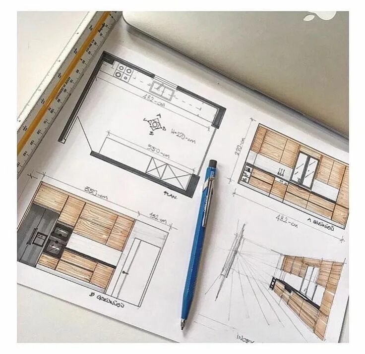 Рабочий проект интерьер дизайна Planos Interior design drawings, Interior design sketchbook, Interior design ren