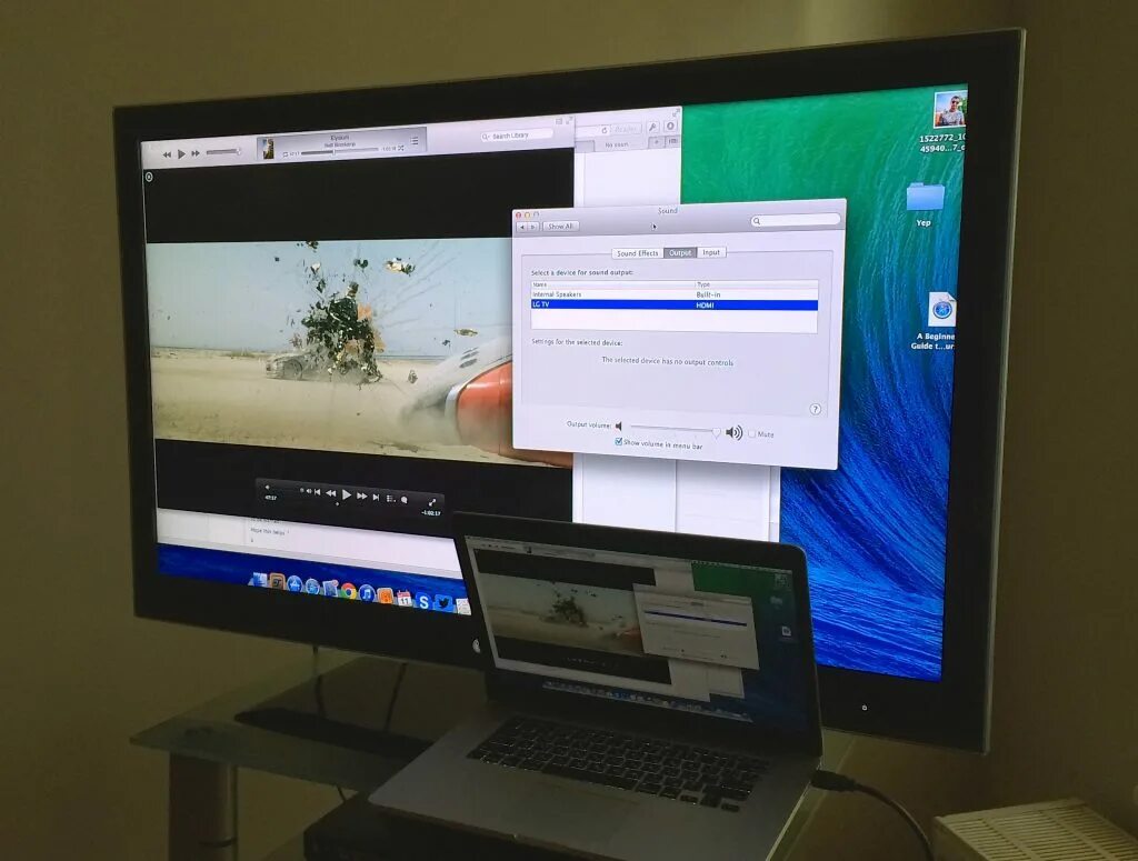 Рабочий стол компьютера при подключении телевизора Что делать, если по HDMI с Macbook Pro не передается звук на телевизор - Лайфхак