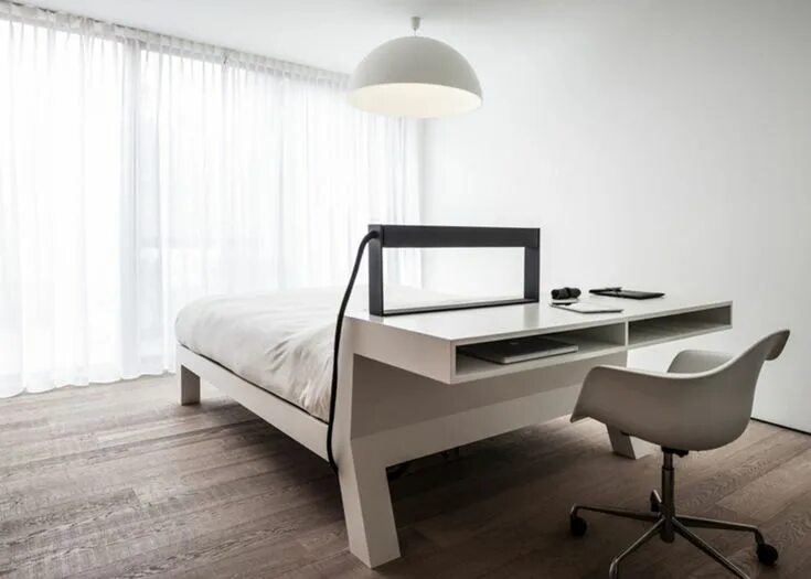 Рабочий стол в спальне дизайн 70 Inspirational Workspaces & Offices Part 21 Contemporary apartment, Bedroom in