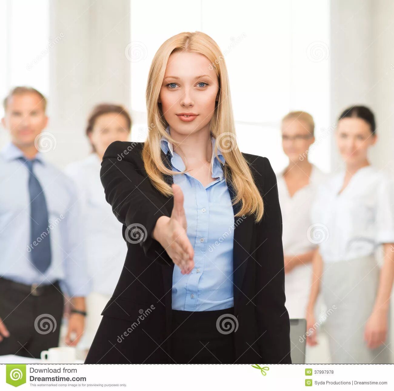 Работа продажа фото Woman with an Open Hand Ready for Handshake Stock Photo - Image of confident, co