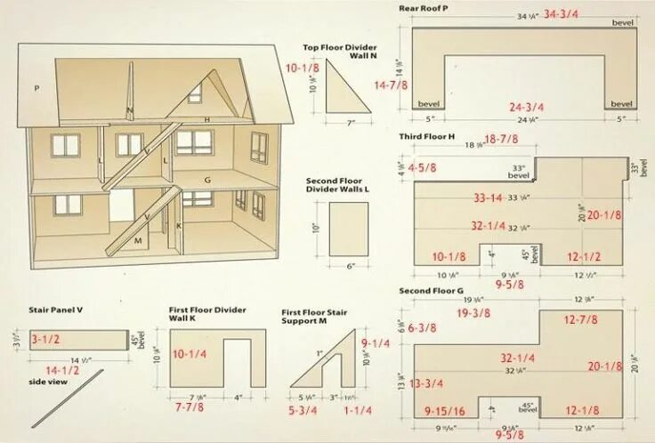 Работа с чертежами на дому Кукольный домик своими руками - мастер класс Doll house plans, Doll house, Dollh