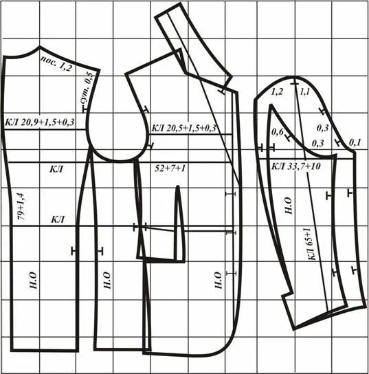 Работа с выкройкой мужского пиджака Разработка чертежей лекал деталей одежды - Студопедия.Нет Узоры для одежды, Выкр