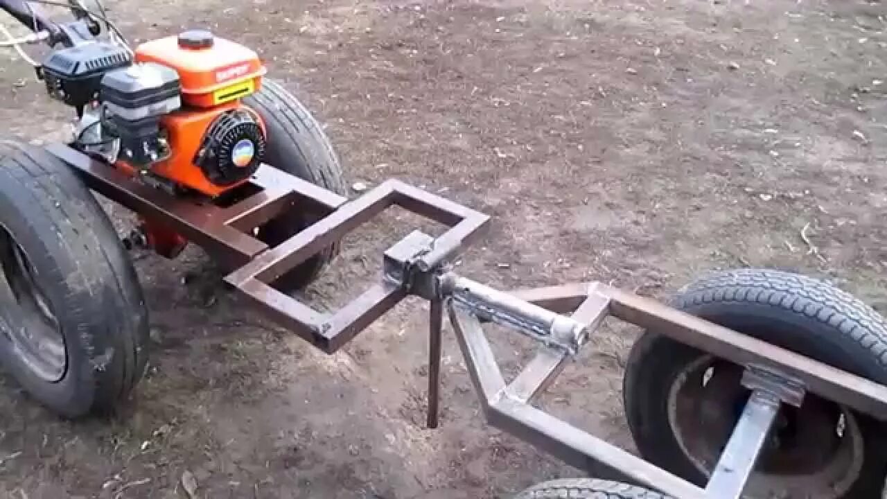 Работа самодельных мотоблоков адаптер для мотоблока ч.1 /adapter for motor cultivator - YouTube