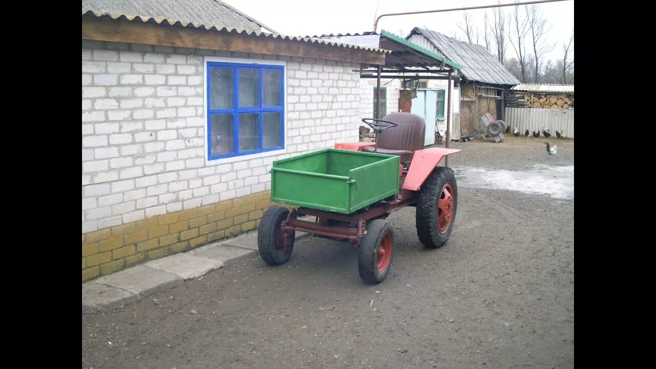 Работа самодельный трактор Самодельный минитрактор Т16 мини Homemade mini tractor - YouTube