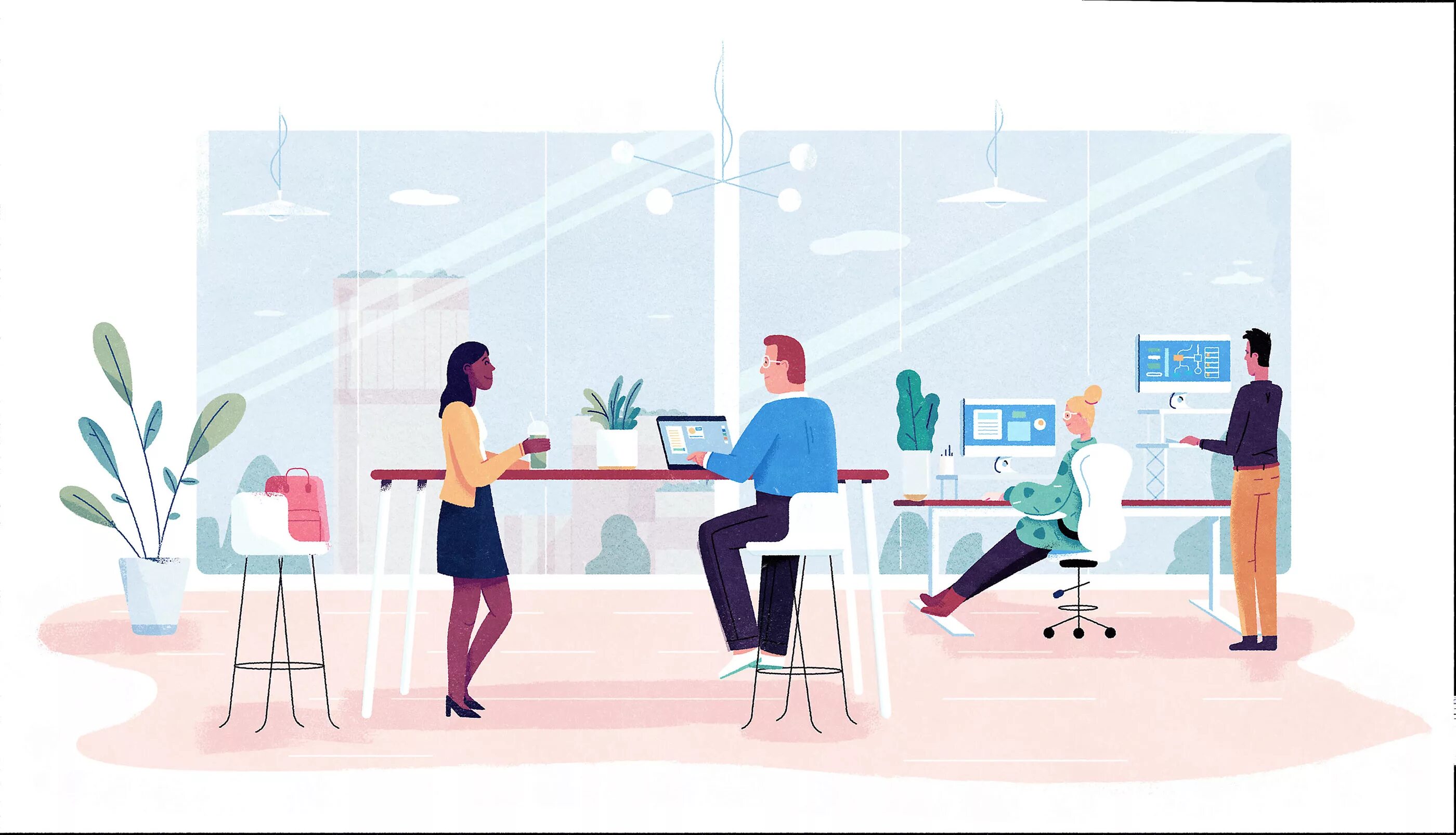 Работаем дизайн проектами team of people working at their desk Images :: Behance