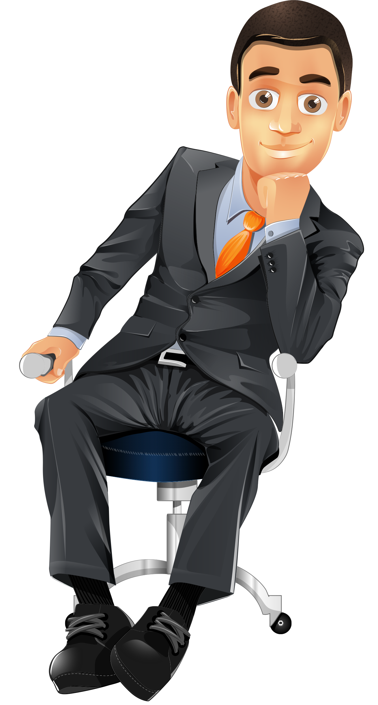 Работник картинка рисунок Businessman Vector Character sitting on a chair Man sitting, Person drawing, Bus