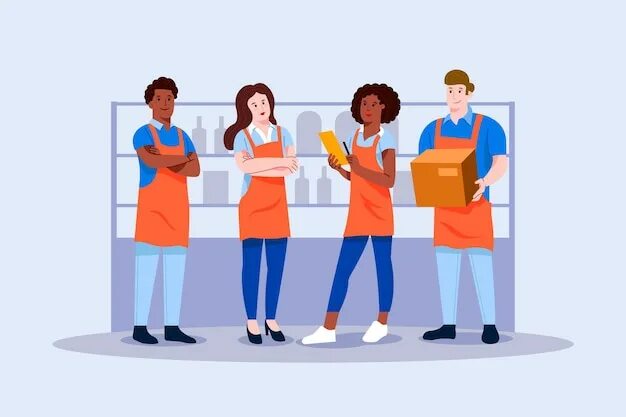 Работник зала картинка Supermarket Staff Vectors & Illustrations for Free Download