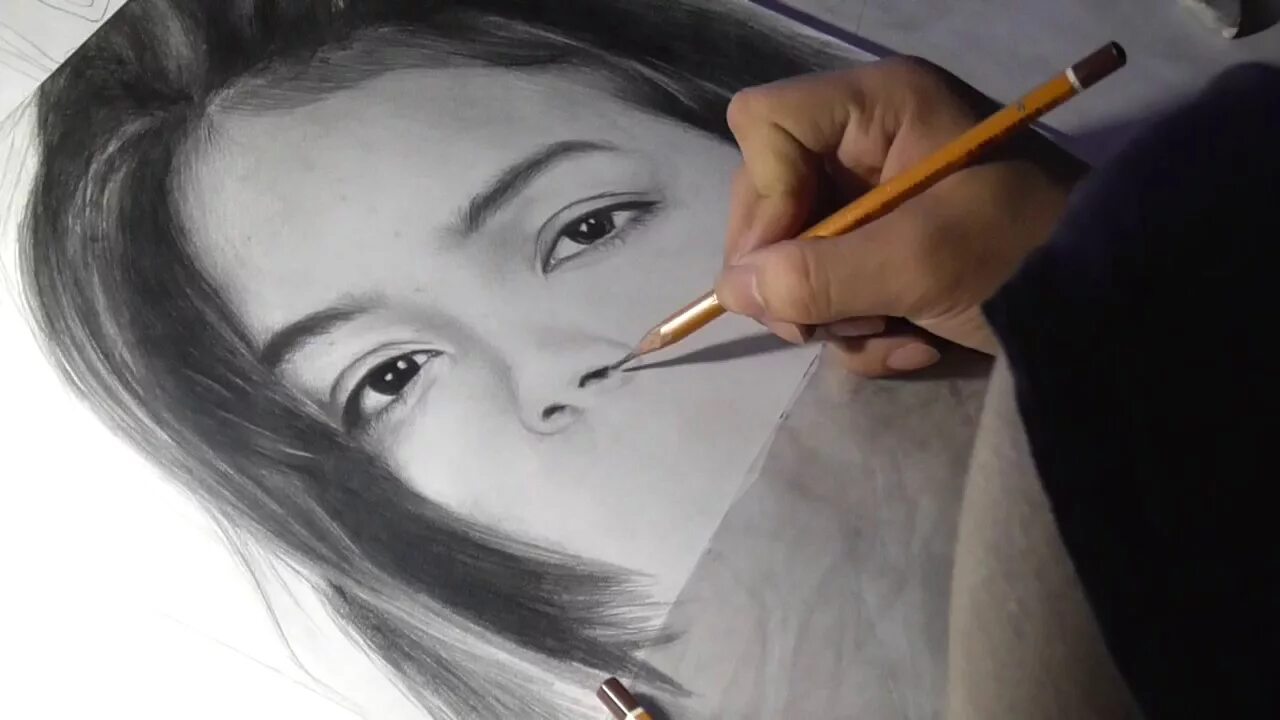 Работы карандашом фото Кичигина - портрет карандашом (Kichigina - drawing portrait) - YouTube