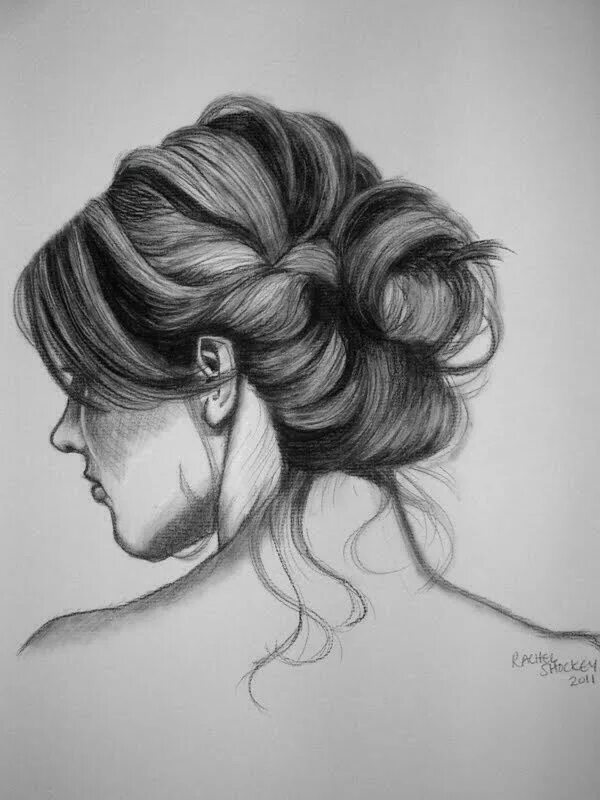 Работы карандашом фото Cute bun How to draw hair, Free photo gallery, Hair sketch