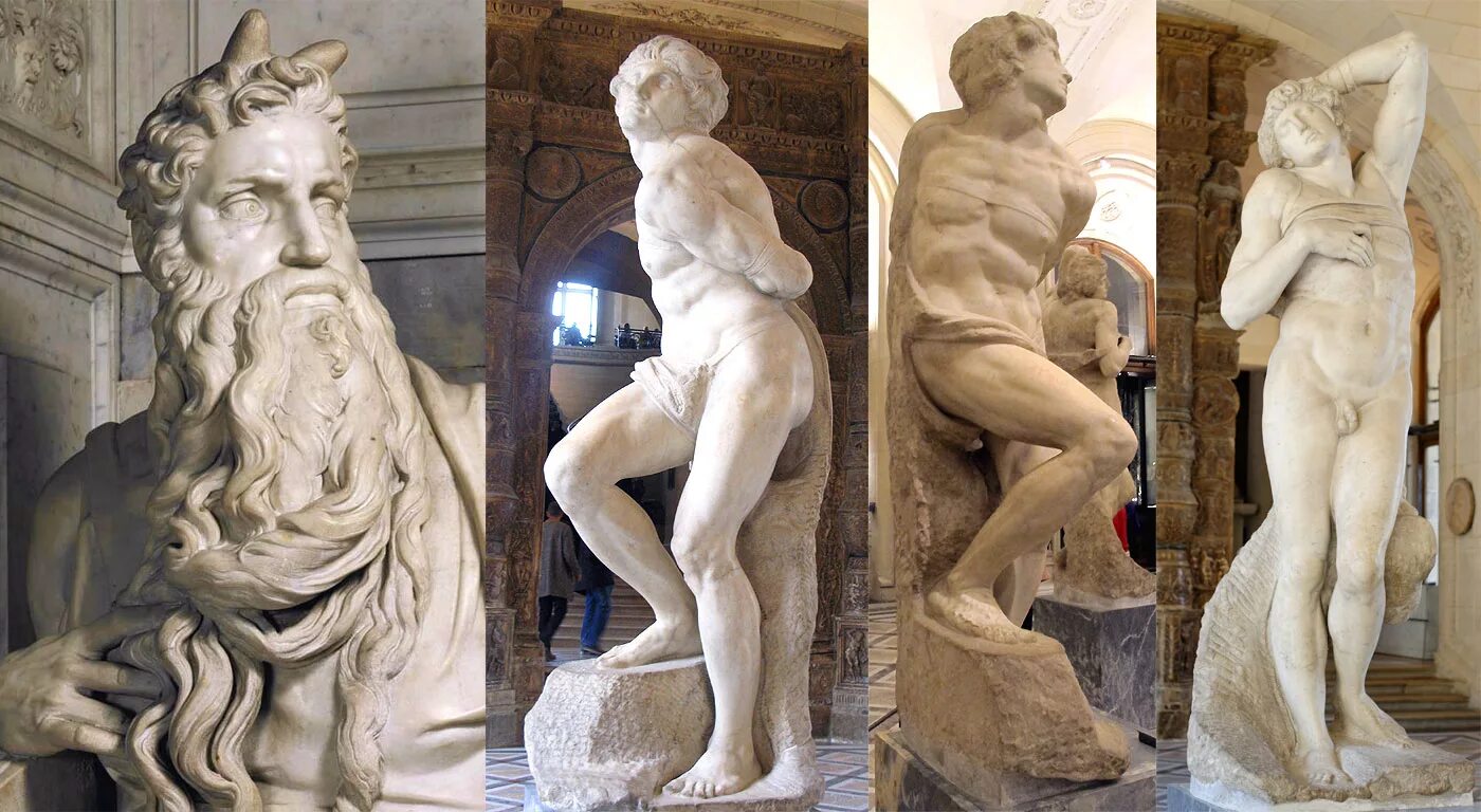 Работы микеланджело фото Michelangelo - sculture statue per Giulio II