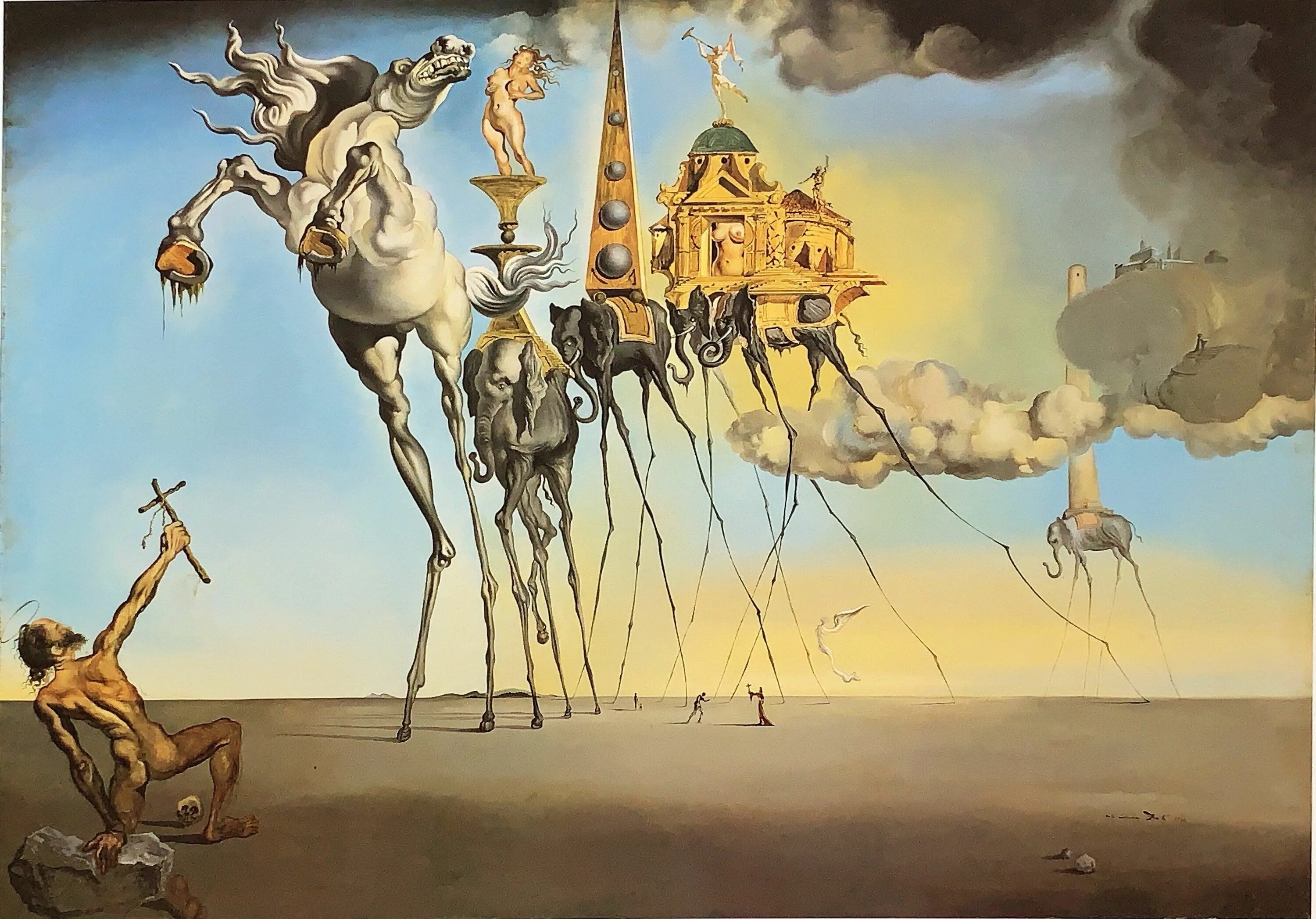 Работы сальвадора дали фото с названиями 1990 Salvador Dali RETRO POSTER RARE the Temptation of - Etsy Salvador dali pain